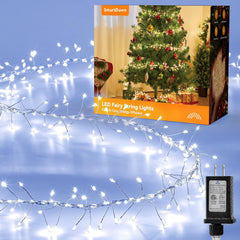 Flowing Fairy Lights Plug in with 14 Modes, 10FT 388LED Twinkle String Lights Indoor, Waterproof (Cool White)