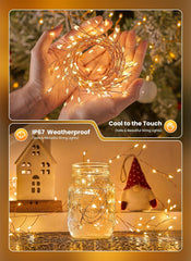 Fairy String Lights 4 Pack 10 Ft 120 LEDs Battery Operated with Timer for Christmas Decor (warm white)