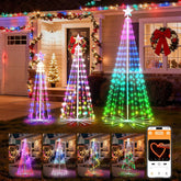 3-Pack Christmas Cone Tree (4/5/7FT) - Smart LED Lights, APP/Local Control, IP65 Waterproof | Indoor/Outdoor Decor