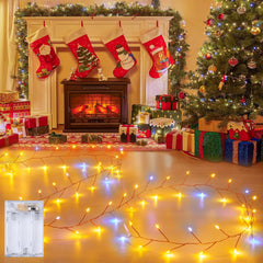 Fairy String Lights 4 Pack 10 Ft 120 LEDs Battery Operated with Timer for Christmas Decor (warm white+cool white)