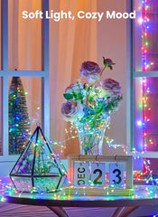 Flowing Fairy Lights Plug in with 14 Modes, 10FT 388LED Twinkle String Lights Indoor, Waterproof (Multicolor)