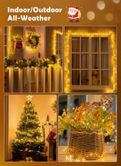 10ft 200LED Firecracker Twinkle Fairy Lights Plug in for Christmas DIY Decor (Warm White)