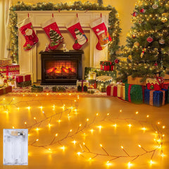 Fairy String Lights 4 Pack 10 Ft 120 LEDs Battery Operated with Timer for Christmas Decor (warm white)
