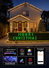 Smart Christmas Net Lights Outdoor 6*3ft 288 LED/10*3ft 492 LED with DIY Mode & 56 Preset Patterns Waterproof Timer RGBW Color Changing Bluetooth APP Control