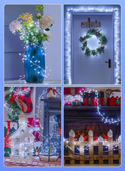 Flowing Fairy Lights Plug in with 14 Modes, 10FT 388LED Twinkle String Lights Indoor, Waterproof (Cool White)