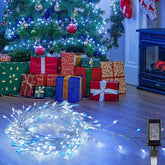 10ft 200LED Firecracker Twinkle Fairy Lights Plug in for Christmas DIY Decor (Cool white+Blue white)