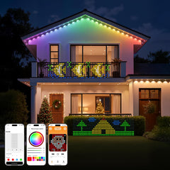 Smart Christmas Net Lights Outdoor 6*3ft 288 LED/10*3ft 492 LED with DIY Mode & 56 Preset Patterns Waterproof Timer RGBW Color Changing Bluetooth APP Control