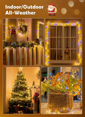 10ft 200LED Firecracker Twinkle Fairy Lights Plug in for Christmas DIY Decor (Warm White + Cool White)