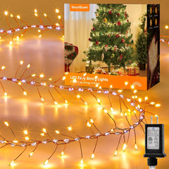 Flowing Fairy Lights Plug in with 14 Modes, 10FT 388LED Twinkle String Lights Indoor, Waterproof (Warm White + Cool White)