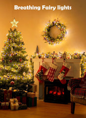 10ft 200LED Firecracker Twinkle Fairy Lights Plug in for Christmas DIY Decor (Warm White + Cool White)