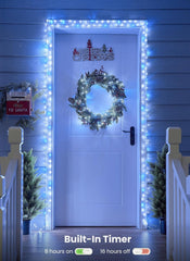 Fairy String Lights 4 Pack 10 Ft 120 LEDs Battery Operated with Timer for Christmas Decor (cool white+blue)