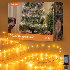 10ft 200LED Firecracker Twinkle Fairy Lights Plug in for Christmas DIY Decor (Warm White)