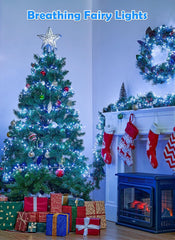 10ft 200LED Firecracker Twinkle Fairy Lights Plug in for Christmas DIY Decor (Cool white+Blue white)