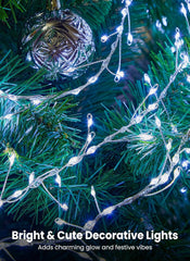 Flowing Fairy Lights Plug in with 14 Modes, 10FT 388LED Twinkle String Lights Indoor, Waterproof (Cool White)