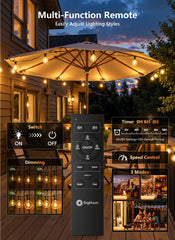 100FT 31 Bulbs Outdoor String Lights with Remote & Dimmable
